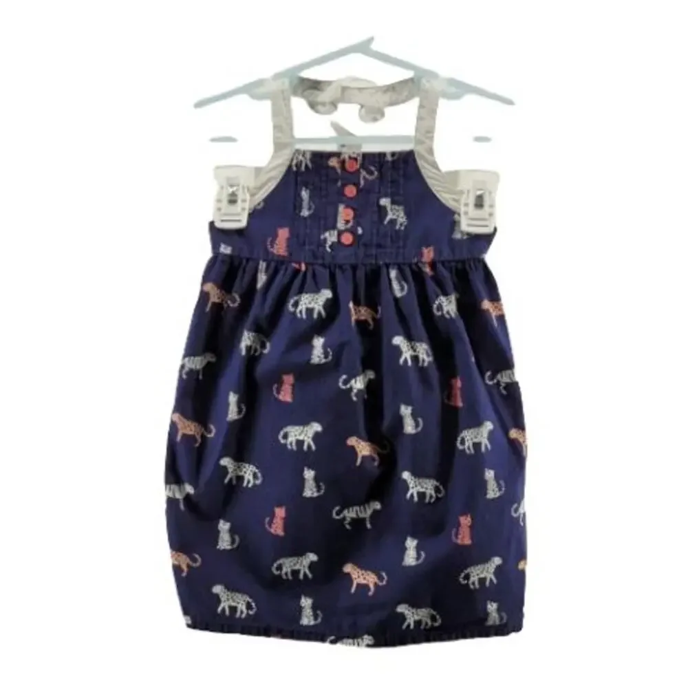 Gymboree Girls' Cat Print Denim Jean Dress Toddler Size 2T
